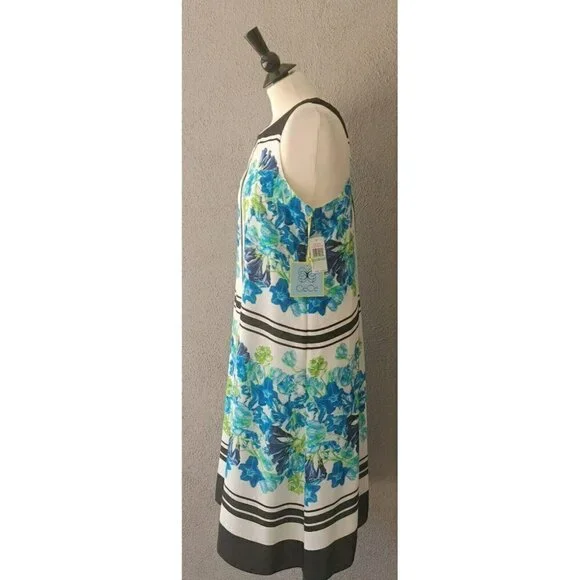 NWT CeCe Playa del Sol Halter Neck Multi Color Floral Dress in New Ivory Size 8 - Picture 6 of 6